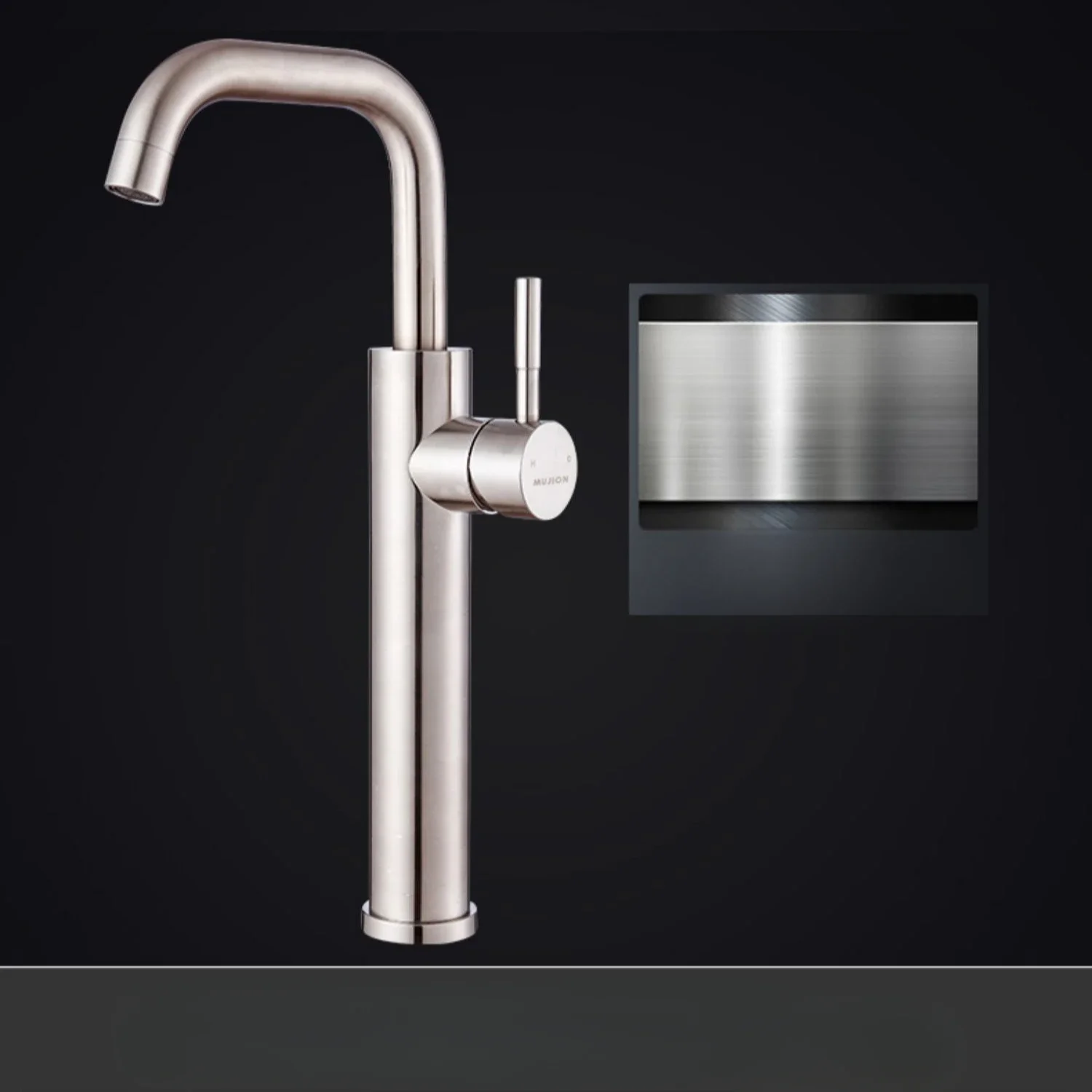 Kitchen Basin Faucet 360 Rotation Stainless Steel Material Single Handle Mixer Water Cold and Hot Ceramic Suitable For Hotel