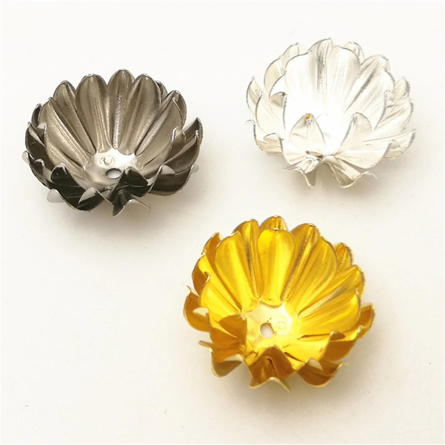 

20 шт./лот, 19 мм, цвет золото/белый K/серебро, металлические филигранные бутоны, цветы, ломтики, подвески, настройки изготовления ювелирных изделий