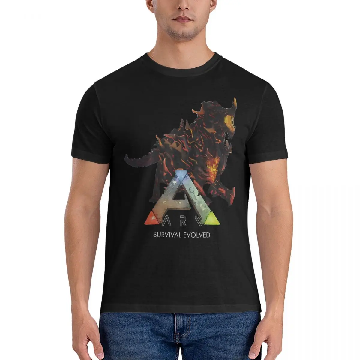 Men's Bulbdog T Shirt ARK Survival Evolved Pure Cotton Tops Novelty Short Sleeve O Neck Tees New Arrival T-Shirts