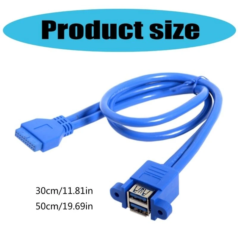 E8BA USB3.0 اللوحة الأم USB موصل مزدوج أنثى إلى محول الموسع الإناث 20 دبوس كابل محول رأس الدبوس