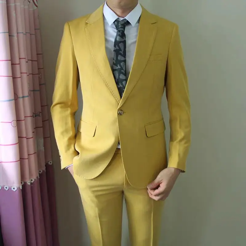 

Y108High-end and cool autumn business casual one-button slim men's wedding suit