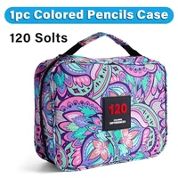 Estuche para lápices de colores con 120 ranuras, estuche para lápices Oxford de sarga, organizador con cierre de cremallera, soporte multicapa para bolígrafos, astillas, 1 ud.