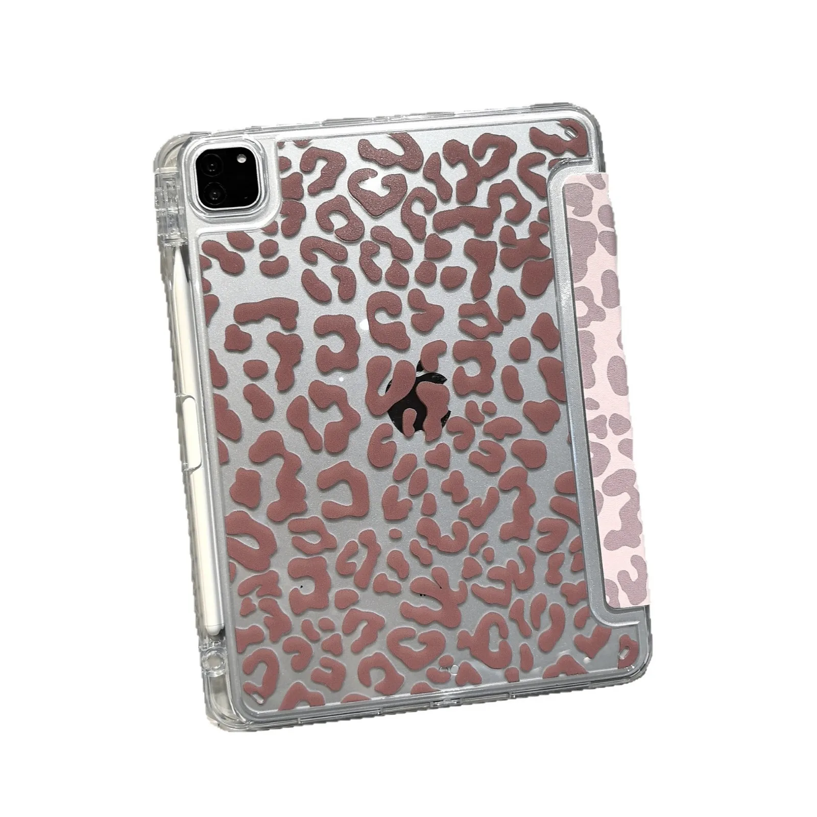 Etui z trzema składanymi klapkami w panterkę na iPada 7 8 9 10 11 Air 3 4 5 Pro 11 10.9 10.5 10.2 cala Mini 6 7 z miejscem na rysik — zdjęcie produktu 6