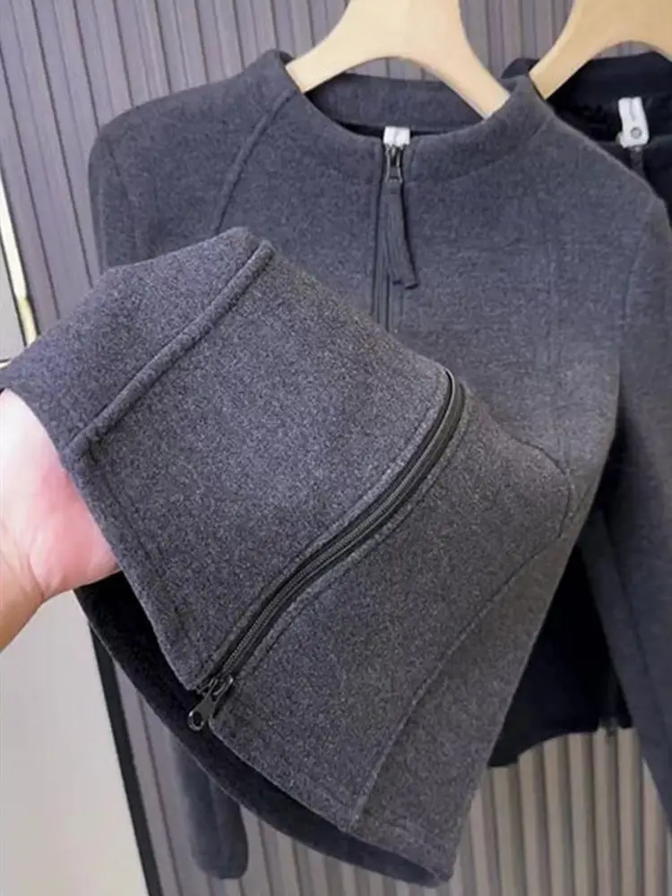 

Женская толстовка больших размеров на молнии, приталенная, осенне-зимняя, новая, удобная, универсальная, с капюшоном, премиум-класса