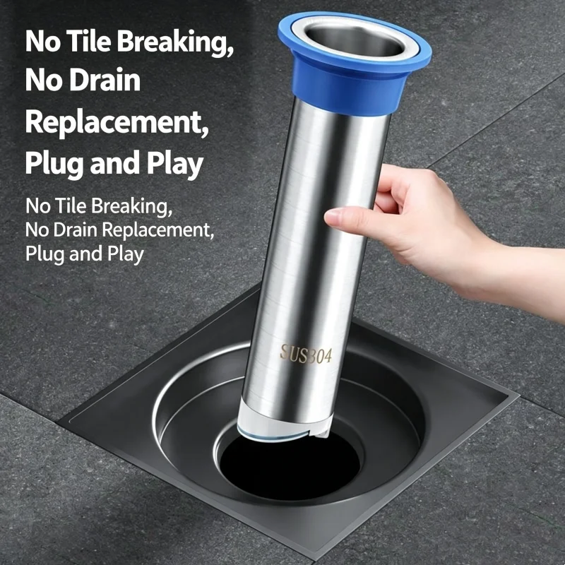 Shower Tub Drain Core Anti-Odor Sewer Pipe Stainless Steel Shower Floor Drain For Various Pipelines Bathroom Accessories
