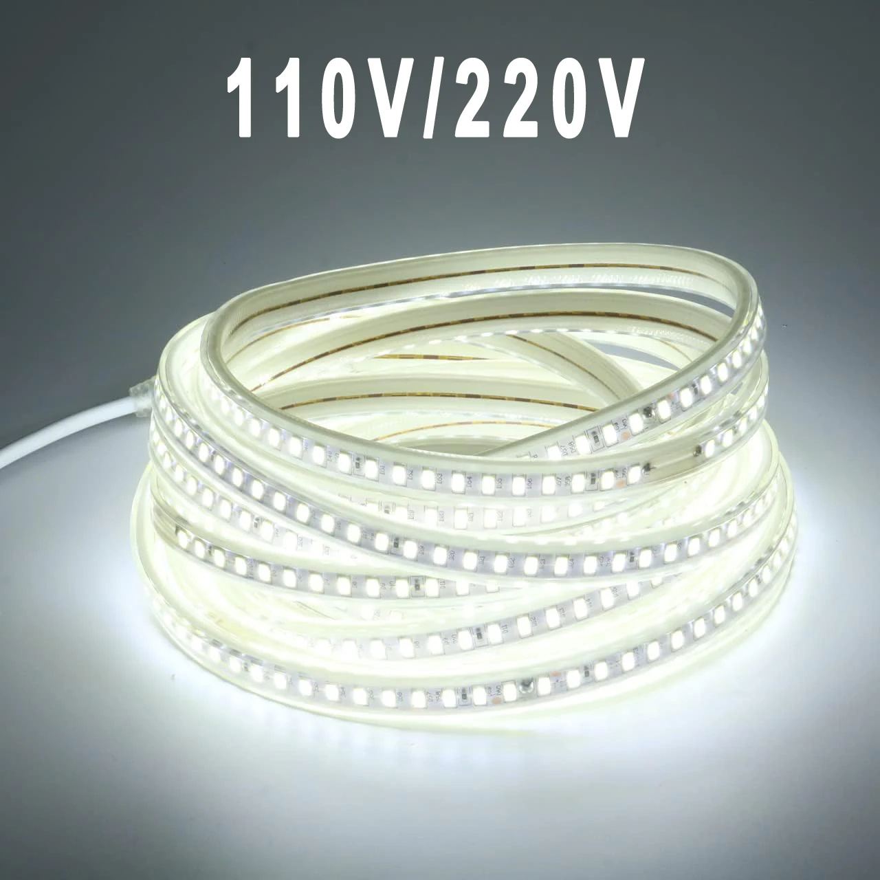 1M-20Metres LED Strip AC220V with EU Plug /110V With USA Plug 2835 120 leds/m Waterproof Strips 2700K 3500K 6000K Kitchen Lamp