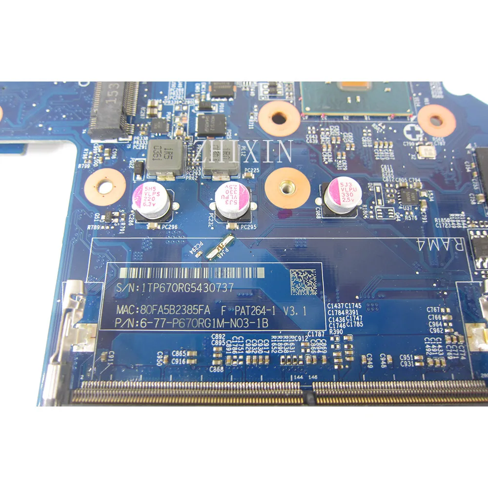FOR Clevo Future Human T5 Z7-SL7D3 P670R laptop Motherboard with SR2FQ i7-6700HQ CPU 6-77-P670RG1M-N03 N16E-GX-A1 full test