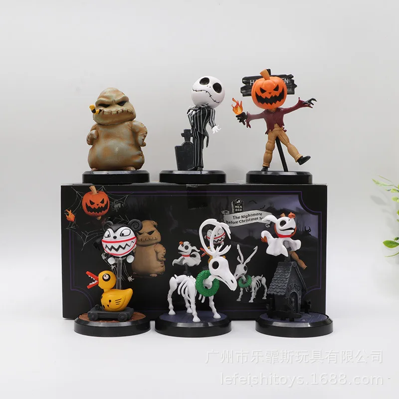 

6Pcs/Set Anime Cartoon Halloween Shock Jack Pumpkin Vampire Handicraft Model Ornament Ornament Toy Festival Gift