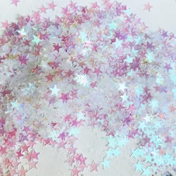 15g Transparent Iridescent Star Glitter Confetti 6MM Pink White Confetti Party Table Scatter Wedding Decor DIY Supplie