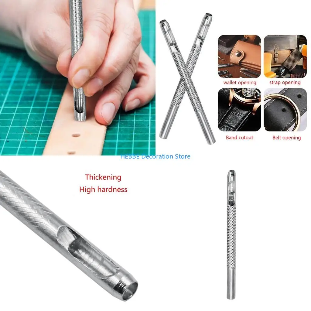 B0KC Leather Hole Cutter 2.5mm/3mm/3.5/4mm Hollows Tool for Leather Craft