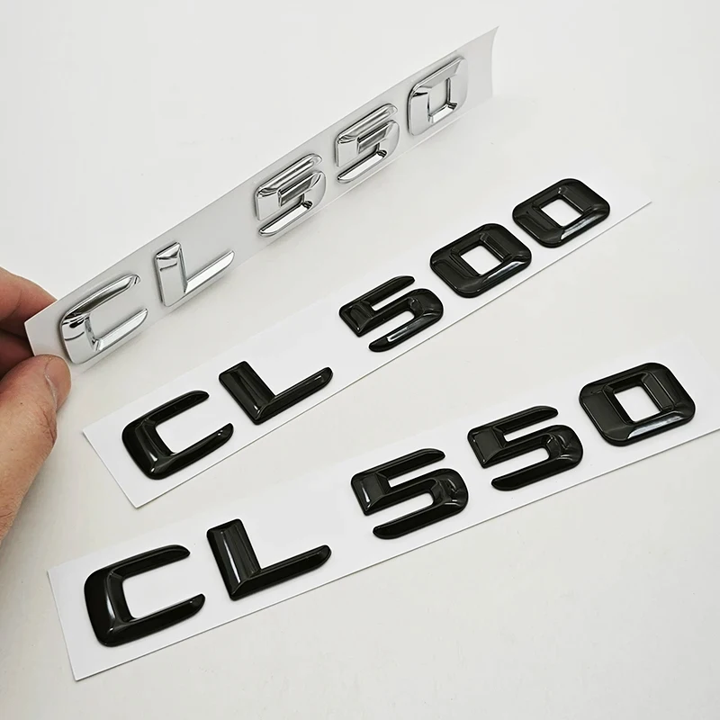 3D ABS Car Letters Logo CL500 CL550 CL600 Badge Rear Trunk Sticker For Mercedes Benz CL500 CL550 CL600 C215 C216 Accessories