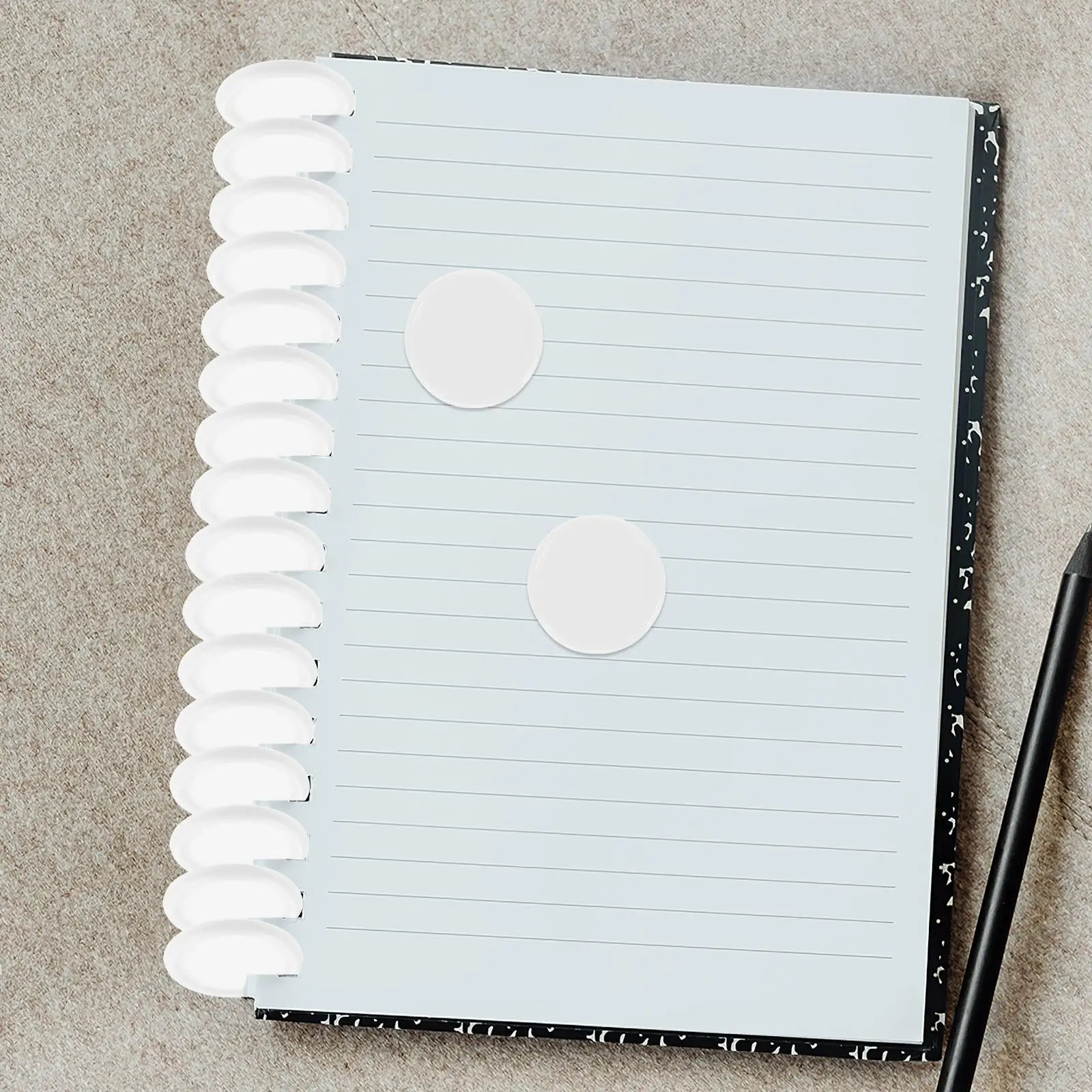 55 Pcs Black Mushroom Button Photo Album Planner Binder Rings Small Loose Leaf Binding Discs Plastic Round Book Discs Notebook