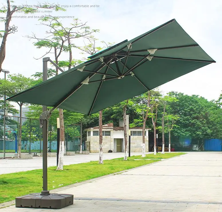 10ft Outdoor Square Patio Umbrella Large Double Top Cantilever Umbrella Windproof Offset Heavy Duty Sun For Garden Deck Pool