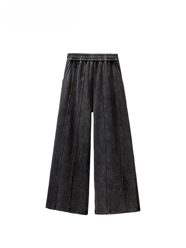 

High Waist Wide Leg Jeans Women's Loose Fit plus Size Spring New Sle Casual Comfortable Denim Trousers for plus Size Ladies