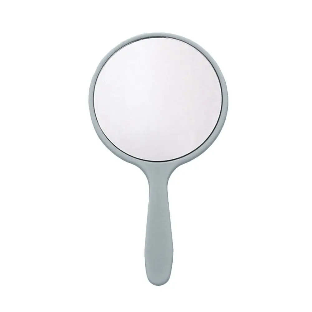 Handheld Round Makeup Mirror com alça para mulheres, vaidade, compacto, cosméticos, F6Q4, 1Pc