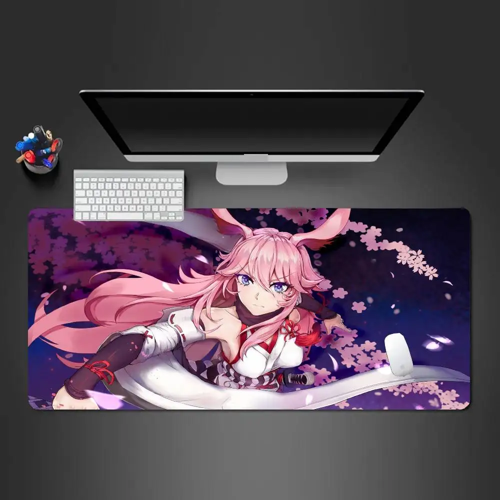 Yae Kasumi Anime Honkai Impact 3rd Mousepad Non-slip Suitable For Office Computers Laptops E-sports Game Desk Mats XXL Keyboard