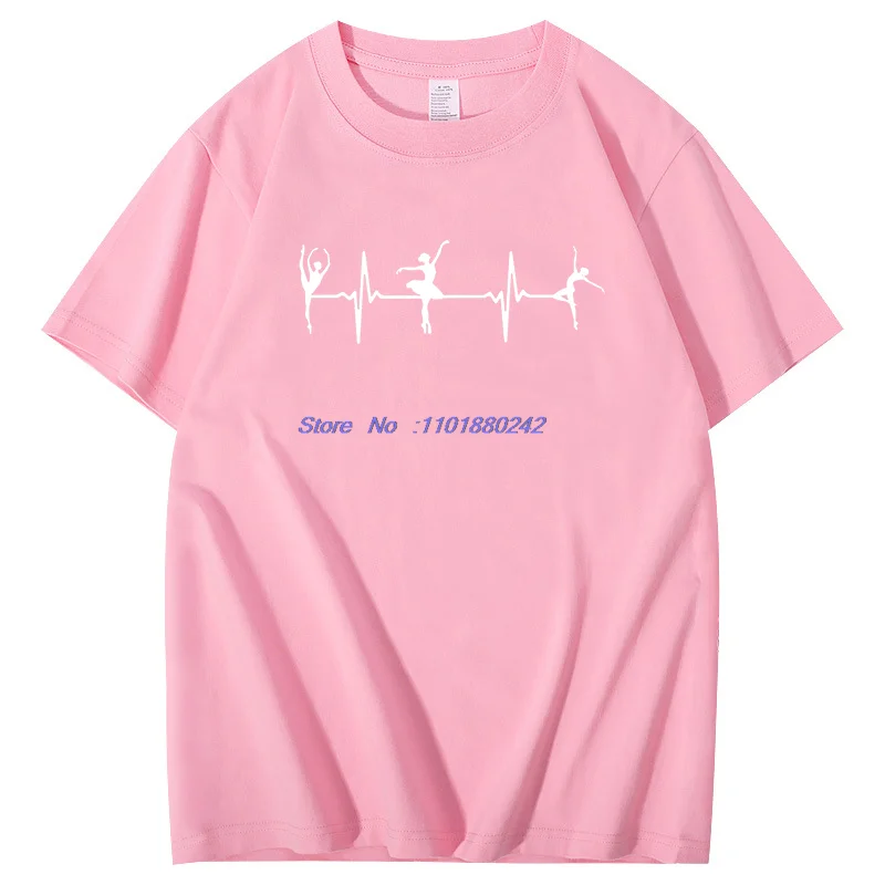 Ballet Dancer Heartbeat Harajuku Graphic T Shirts Unisex Summer Short Sleeve T Shirt Fashion Cotton New Shirts And T-Shirts
