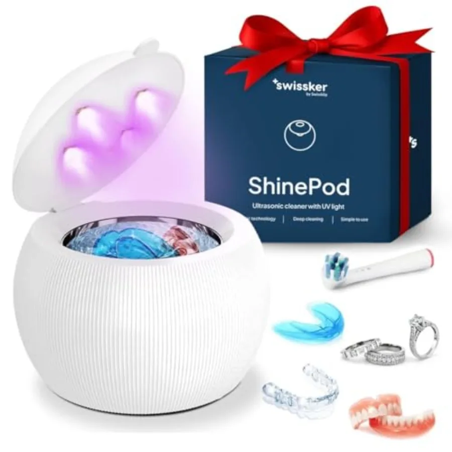 

Ультразвуковая чистящая машина Swissker by Swissklip ShinePod для зубных протезов, элайнеров и ротовых аппаратов