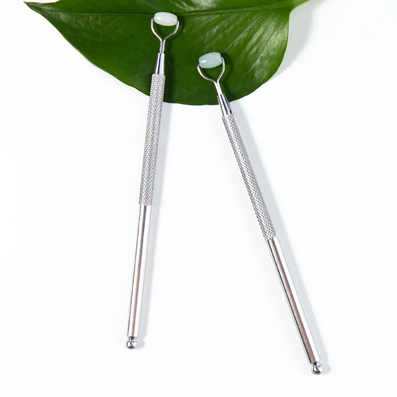 ลูกกลิ้งหยกธรรมชาติ 1 ชิ้น สำหรับนวดหน้า กัวซา ขัดผิว ชุดดูแลผิวหน้า หินนวดหน้า กระชับผิวหน้า ลดเลือนริ้วรอย ลดอาการบวมรอบดวงตา