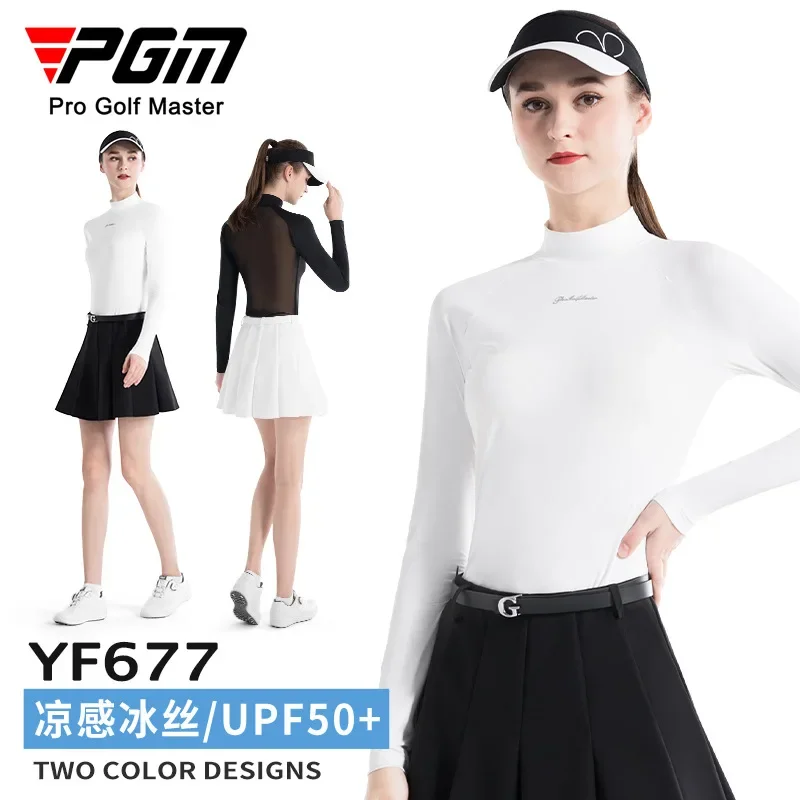 

PGM Golf Clothing Women's Ice Silk Sunscreen Base Shirt Top T-shirt Summer Sports Set