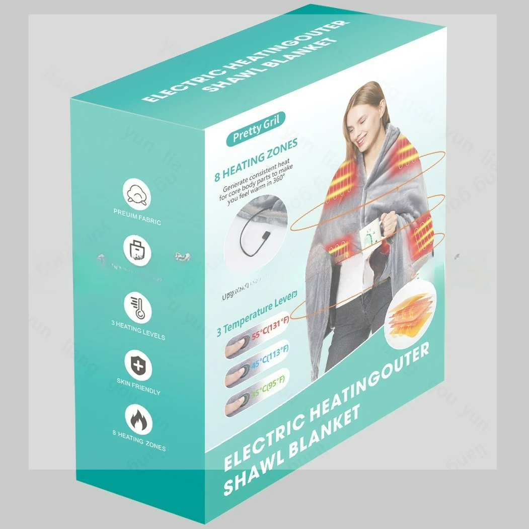 

Heating heating shawl Electric heating outer blanket Coral fleece Warm cover Cold-proof warm cloak Winter usb charging 150