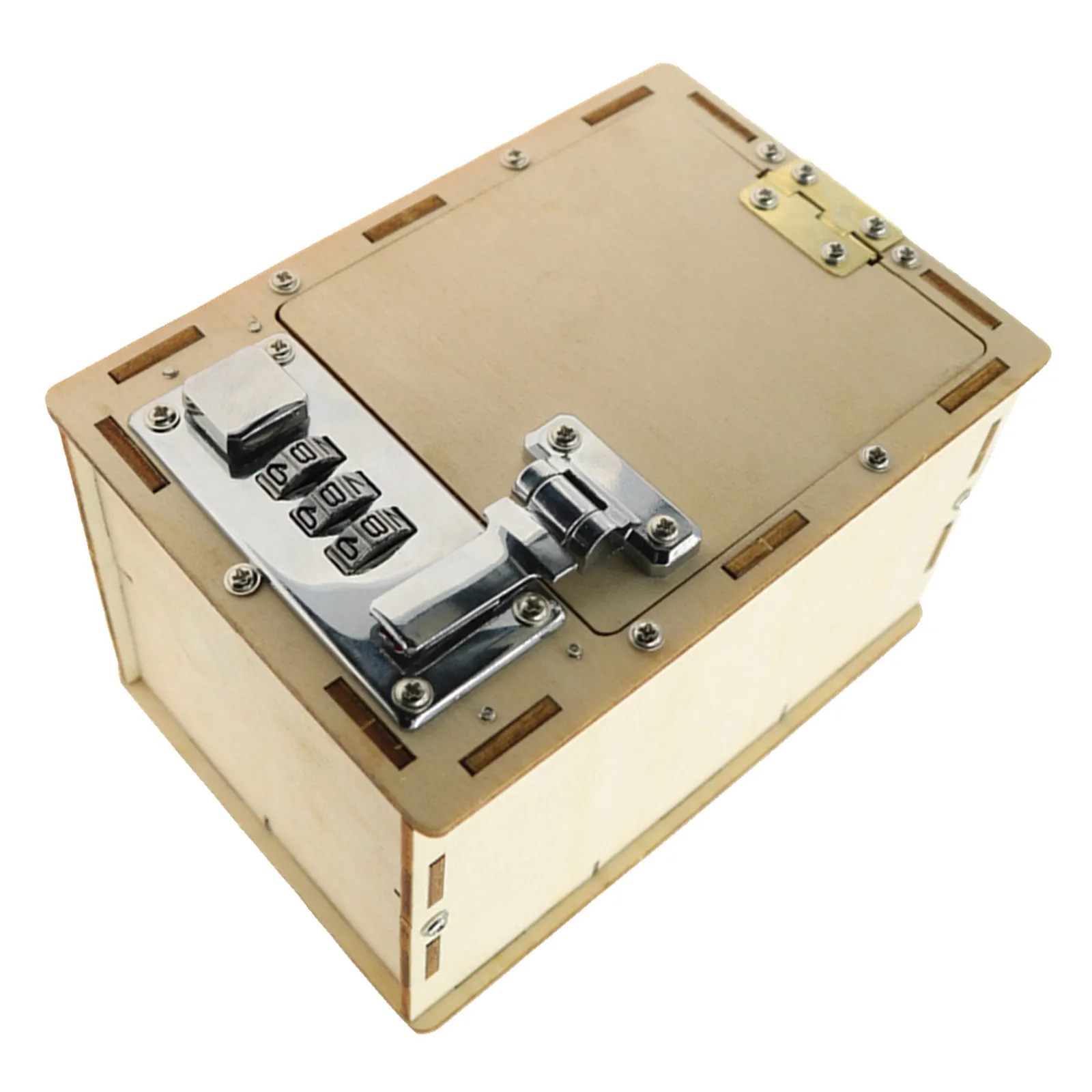 

1Set Mechanical Password Box DIY Wooden Case Educational Lockbox Making Material Kids Hands-on Gift DIY Password Case