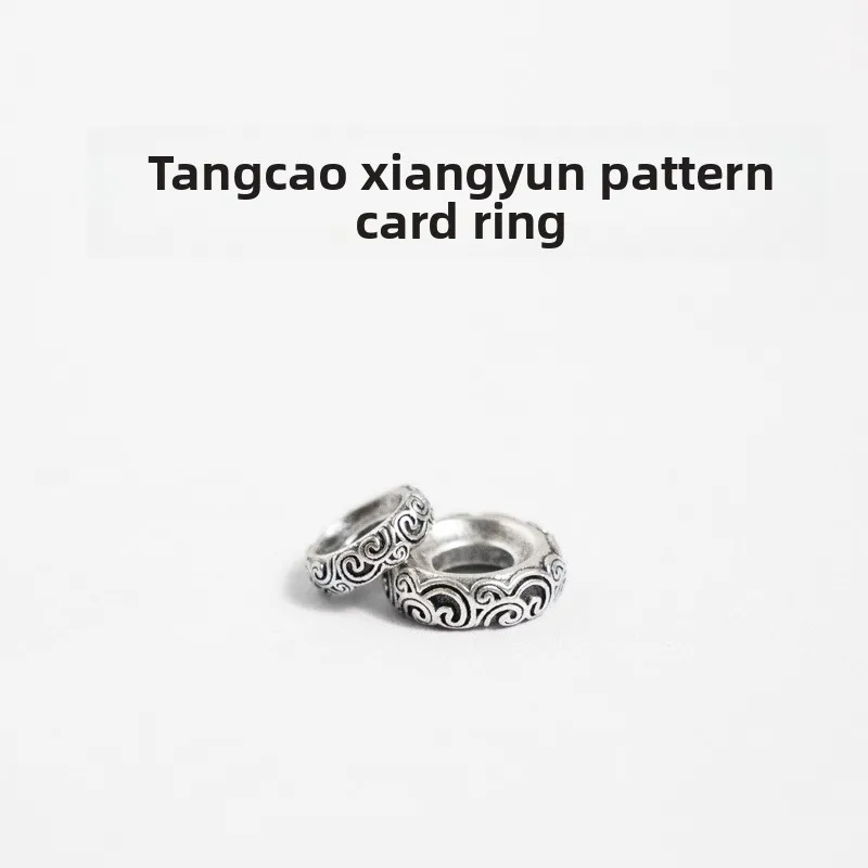 Chinese Style Lucky Auspicious Cloud Tang Grass Pattern Spacer Rings 24k Gold Color Antique Silver Diy Bracelet Boddhi Seed Wenw