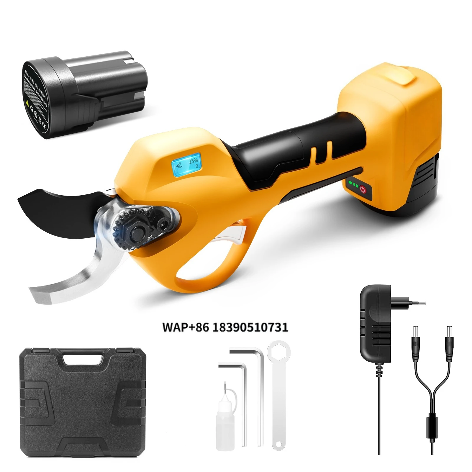 

Swansoft 28mm PRU-28/8604PRO Cordless Hand-held Electric Pruning Shears with Anti-cut and Progressive Cutting Function