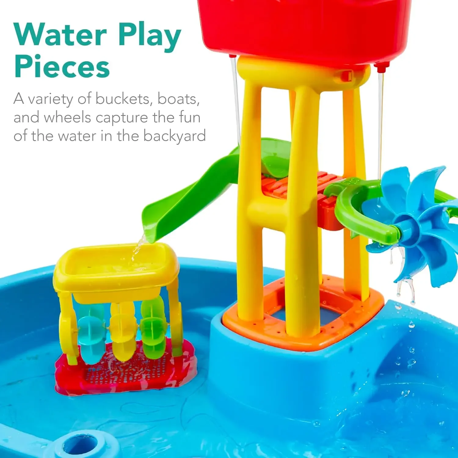 Kinderzand En Water Outdoor Activiteitstafel, Childs 2-In-1 Speelset Met 18 Accessoires, Verstelbare Paraplu, 120 Capaciteit