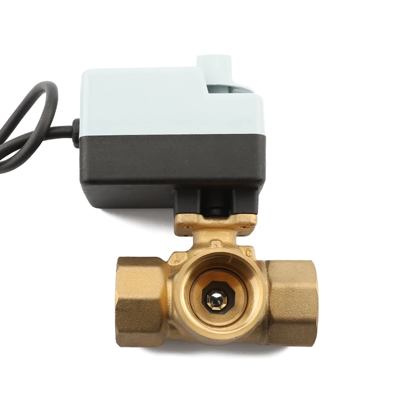 

Electric Ball Valve High Quality DN25 1inch 3way Actuator Plastic, Valve Body Brass 50/60hz 6wonly When The Valve Is Open Water