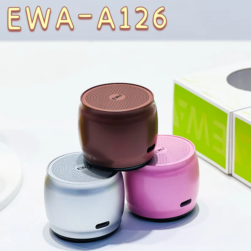 EWA A126 Metal Mini Bluetooth Speaker for Home Outdoor Portable Exquisite Small Steel Cannon High Sound Quality Wireless Speaker