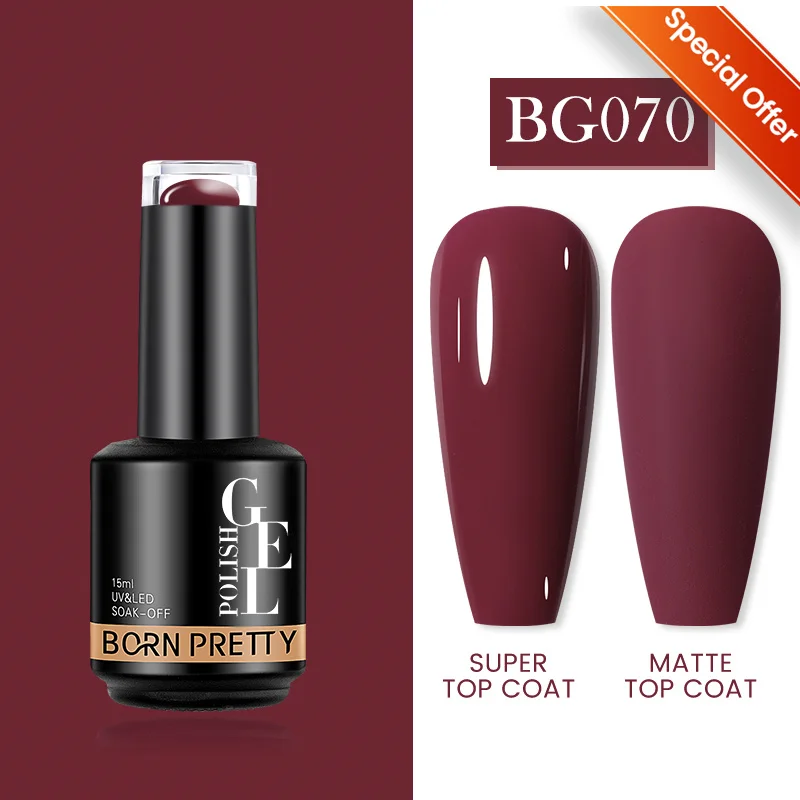 BORN PRETTY 15/10ML Gel Nail Polish Fall Nails Brown Red Nude Pink Semi-permanent Nail Polish Soak Off UV Gel For DIY At home