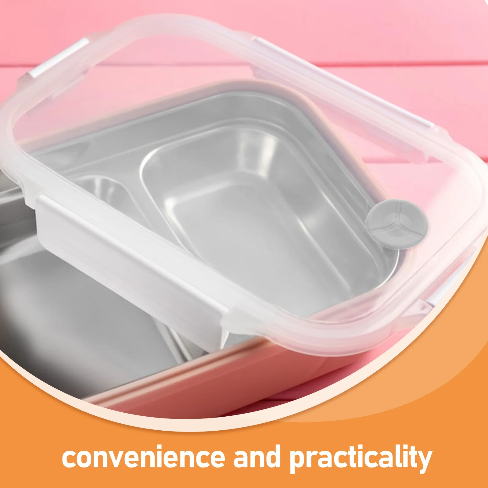 

2pcs Gray Striped Silicone Sealing Plug - Lunch Box Lid Airtight Accessory, Leak-Proof Food Container Stopper for Freshness