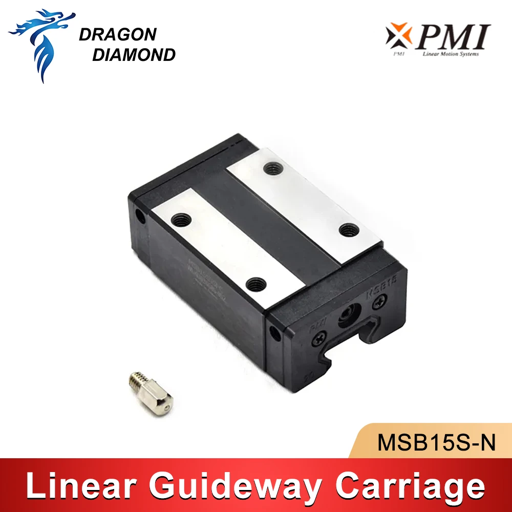 Original Taiwan PMI Linear Guideway Carriage Block MSB15S-N for CO2 Laser Engraving Cutting Machine