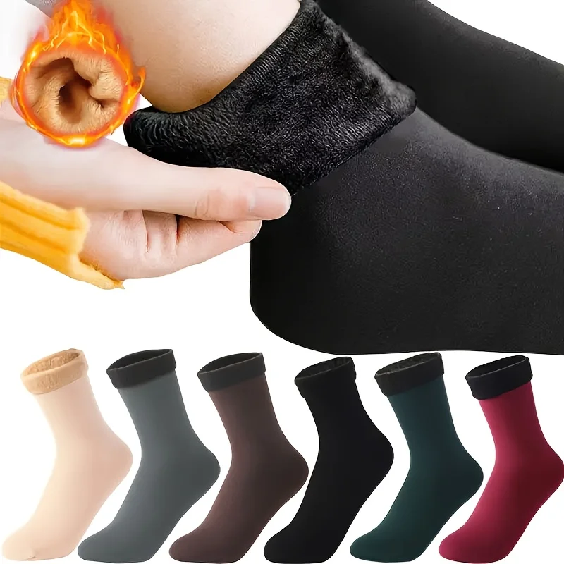 

Womens Thick Warm Snow Socks for Autumn Winter Cozy Midsole Thermal Socks for Cold Weather Use Christmas New Year Holiday Gift
