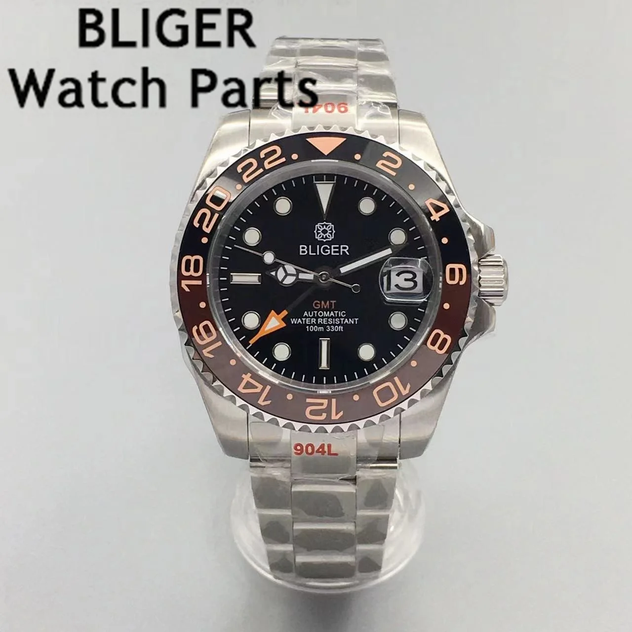 Часы мужские механические серебристые, 40 мм, с сапфировым стеклом