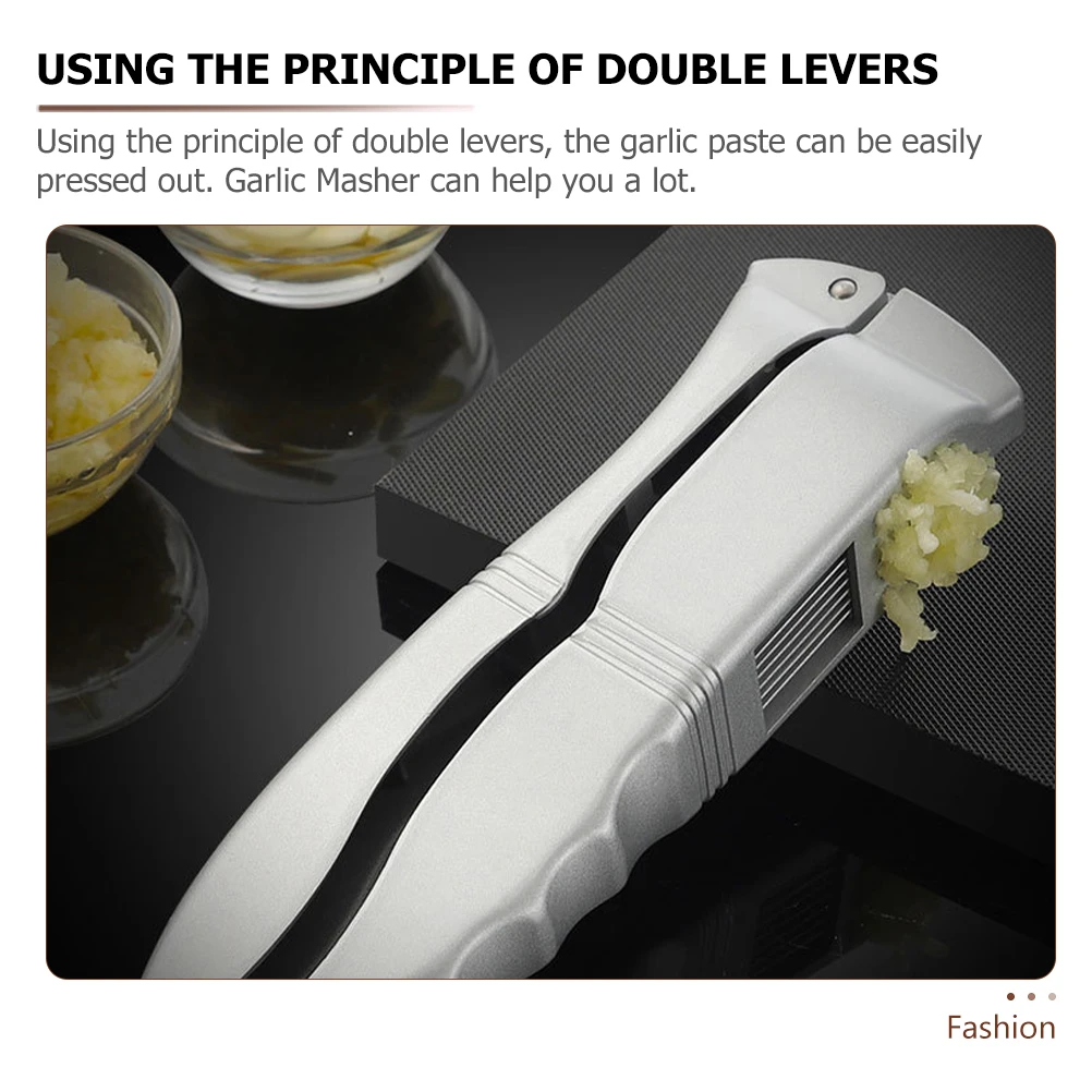 

Garlic Press and Slicer Crusher Tool Manual Masher Peeler Multi-functional Presser Aluminum Alloy