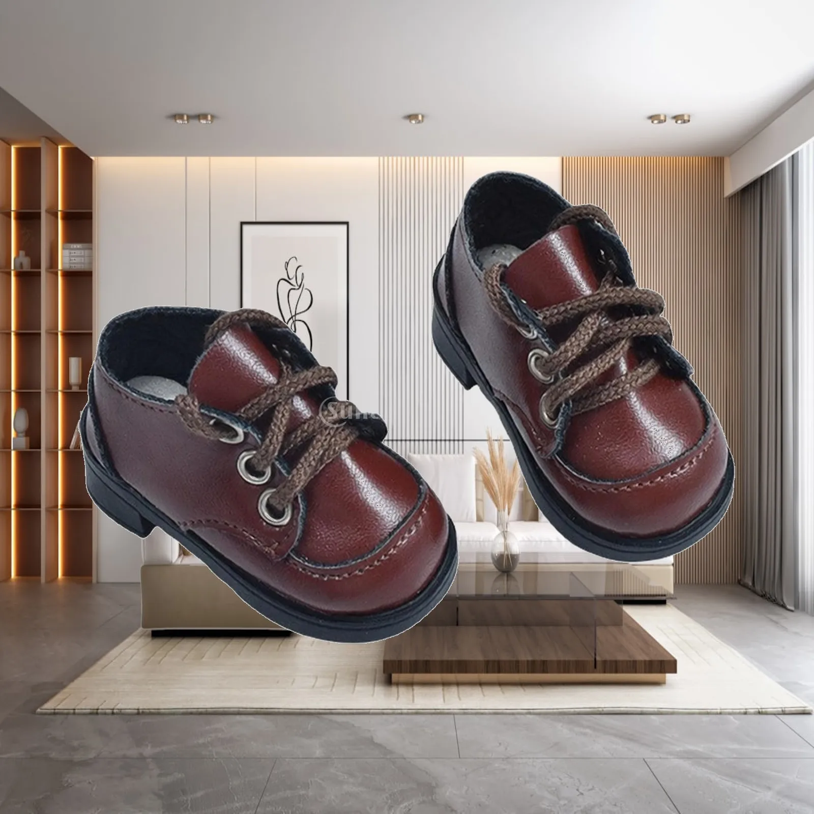 Elegant Mini Doll Shoes with Classic Lace Up Front and Layered Sole for Ball Jointed Dolls Outfit and Photo Props