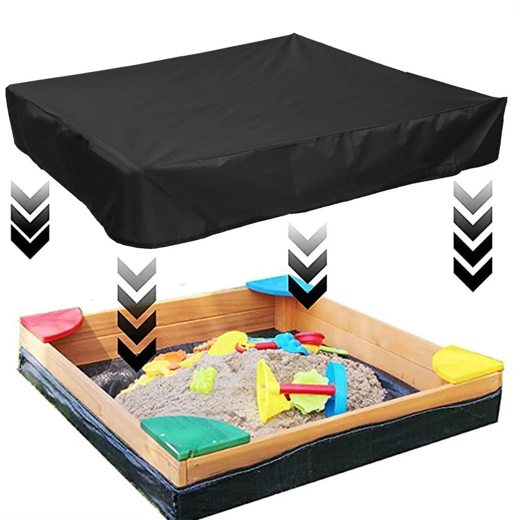 Sandbox Cover Drawstring Dustproof Waterproof Oxford Cloth Portable Foldable Sandpit Children Canopy 120X120cm