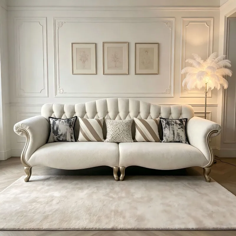 Living room straight row solid wood sofa, factory wholesale new multi-functional sofa bed