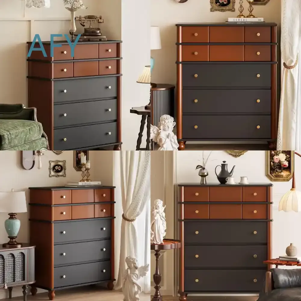 Pre-vintage retro chest of drawers for American style home storage cabinet for living room bedroom wall storage furniture