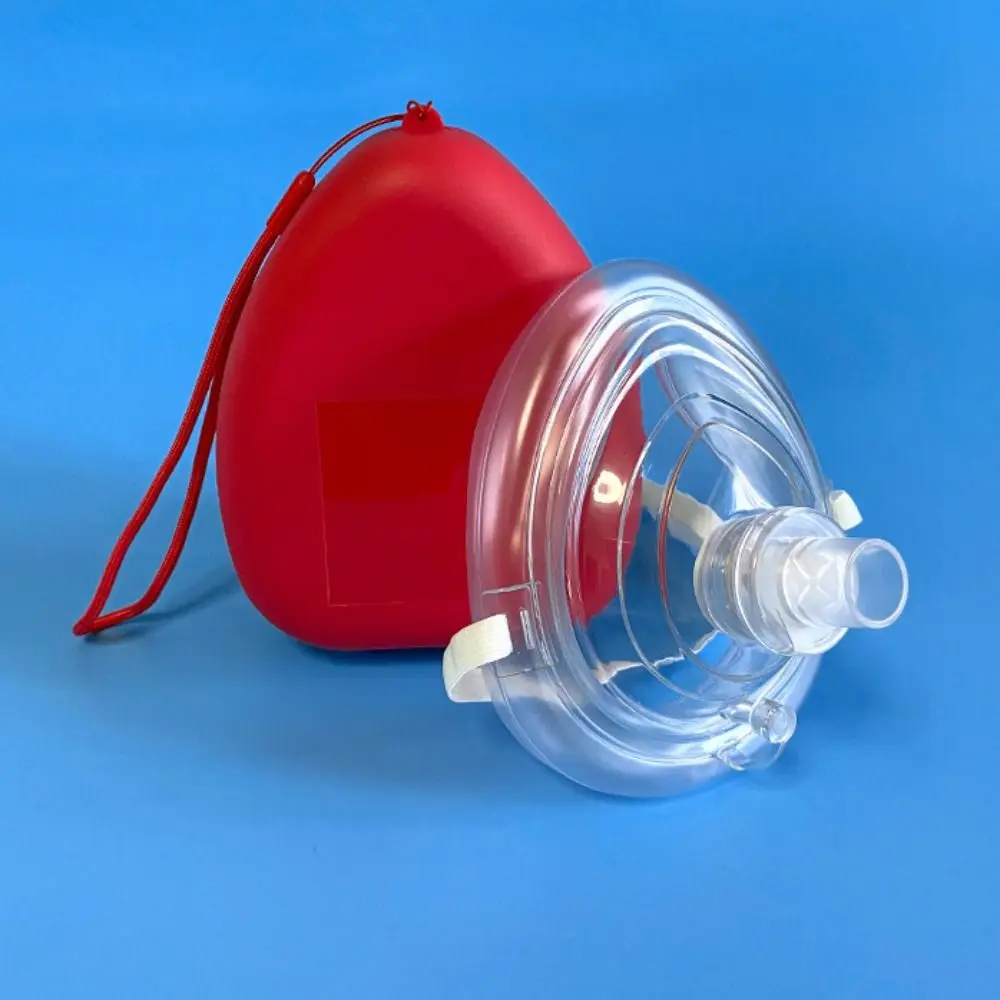 Reuseable CPR Breathing Mask Professional Breathing Mask Cpr Rescue Red One-way Valve Tools Artificial Respiration Mask