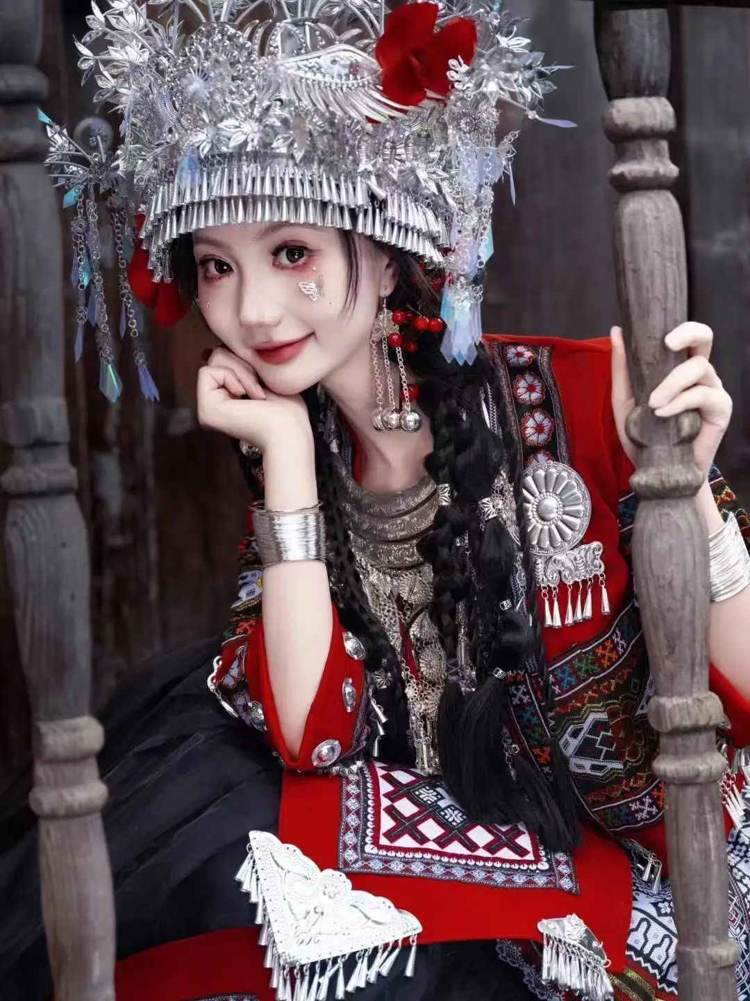 Женский костюм хмонг в национальном стиле, традиционная одежда Мяо в этническом стиле, винтажные костюмы для путешествий, свадебной фотографии, Hanfu