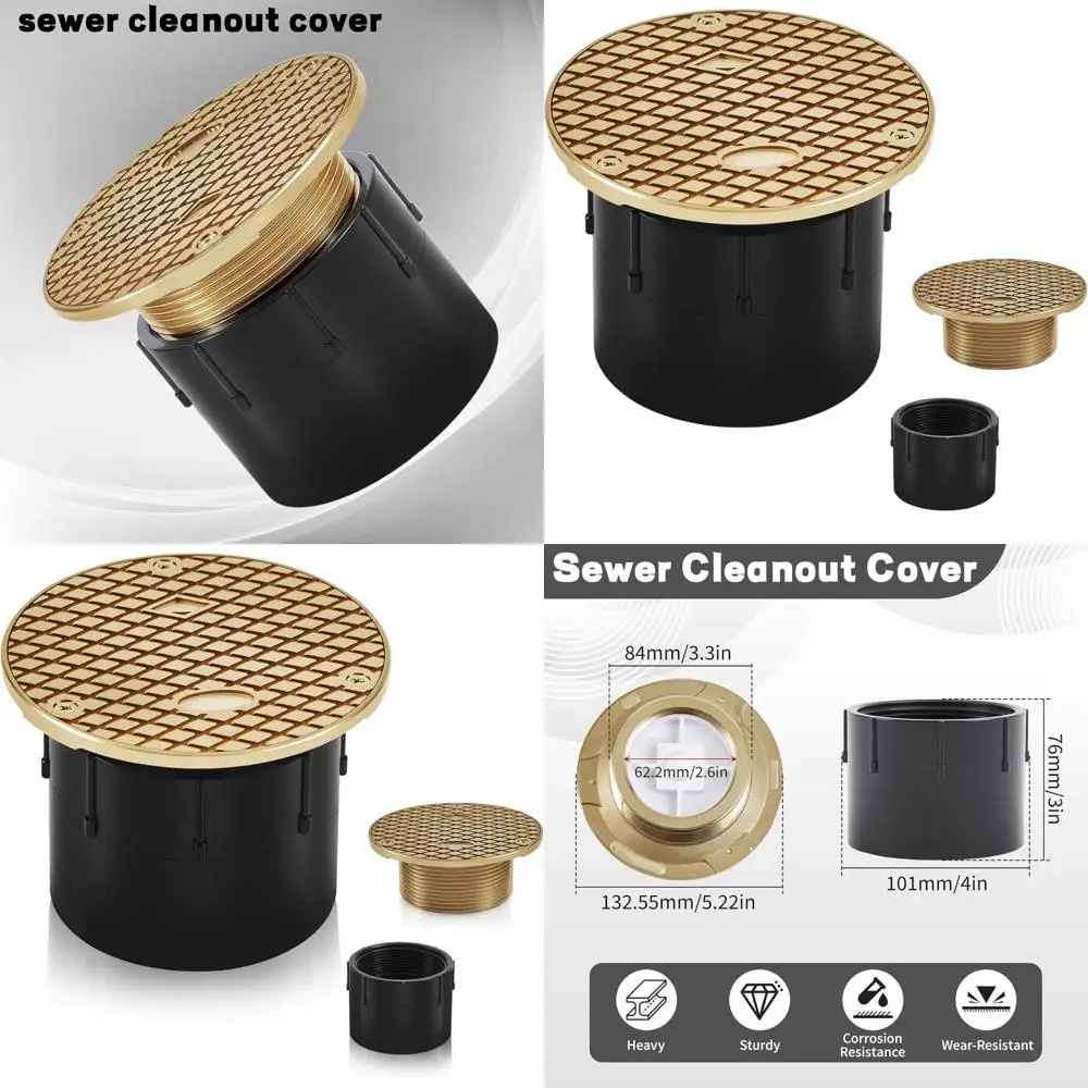 

Height-Adjustable 3 ABS Nickel Top Floor Drain for Patio and Walkway Cleaning