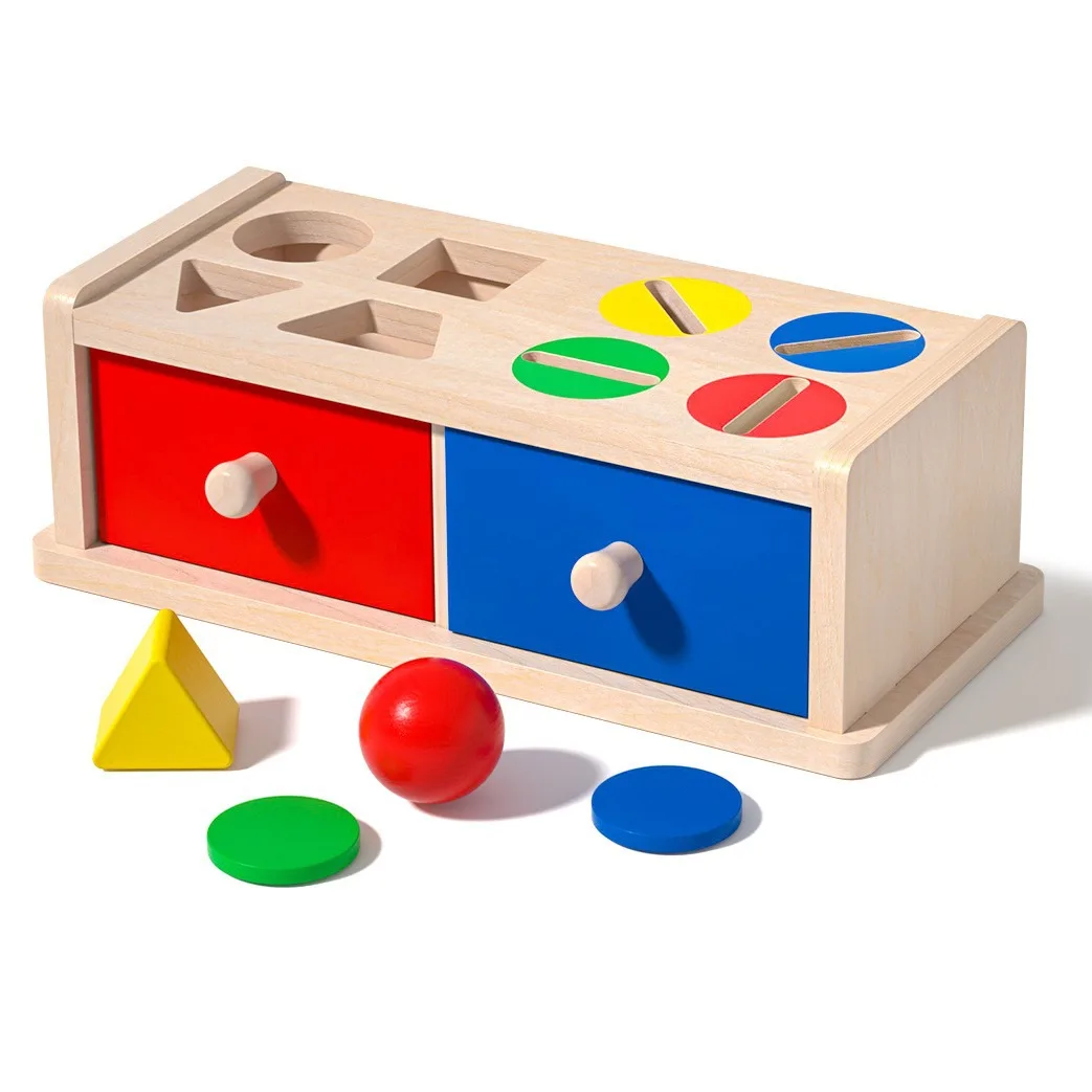 

Montessori Wooden Coin Box Toys Kids Sensory Toys Early Education Educational Toys 1 To 3 Years Old Shape And Color Cognition