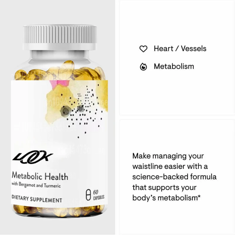 Metabolic Health - Intestinal Health Supplements - Capsules Containing Bergamot Turmeric Supplements Promote Health