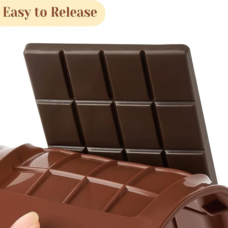 Chocolate Bar Molds Silicone Bars Making Fondant Coffee Mould BPA Free Easy Release Non-Stick for Protein Energy Handmade Gifts