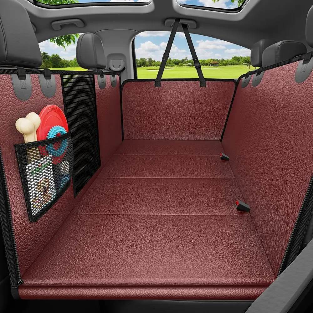 

Удлинитель заднего сиденья из искусственной кожи для собак, прочный водонепроницаемый чехол-накидка на автомобильное сиденье для собак, защита заднего сиденья для животных с лежанкой для путешествий