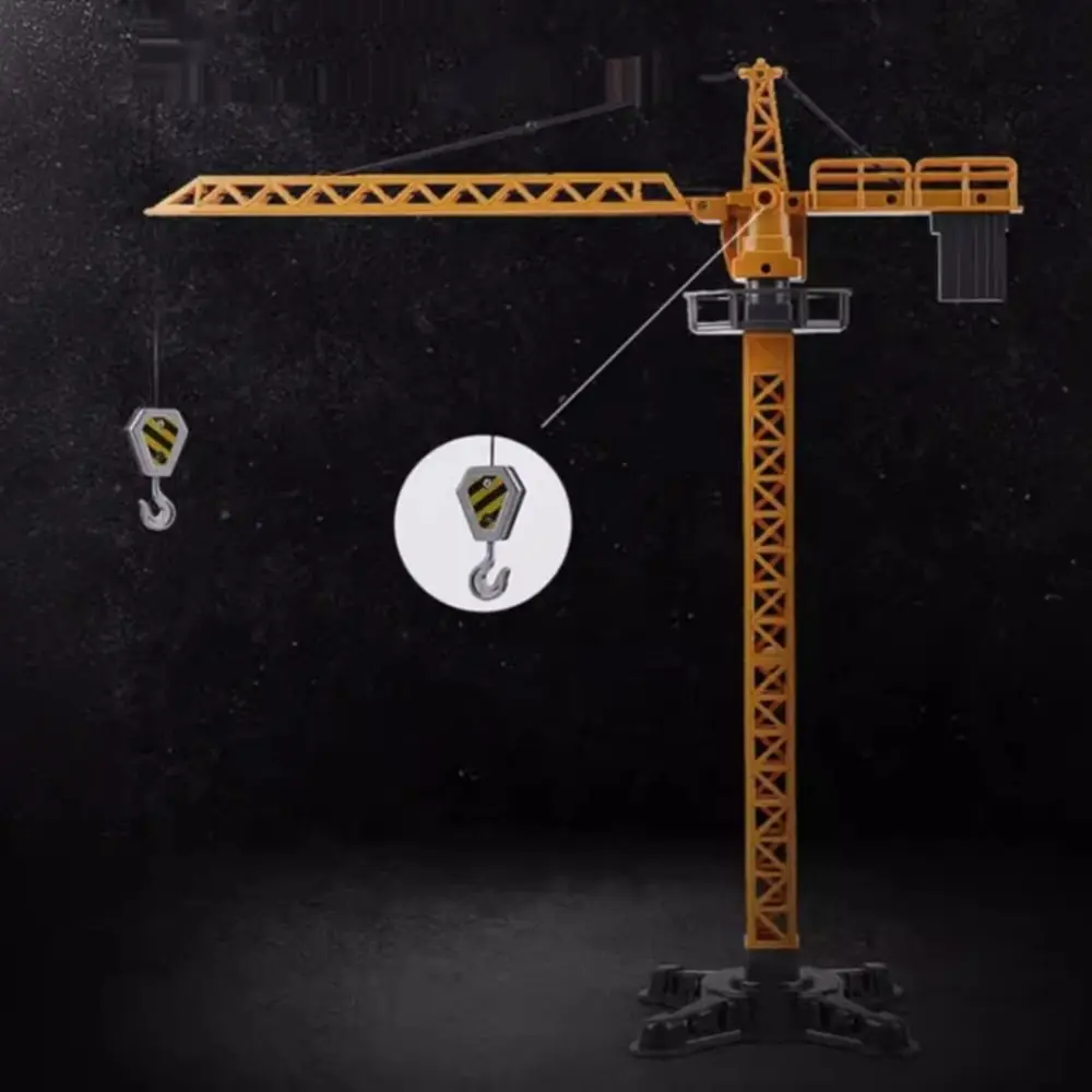 Torre di sollevamento Gru a torre Modello Caricatore Trattore Escavatore Veicolo di ingegneria Pressofuso in lega Modello di costruzione di auto Bambini