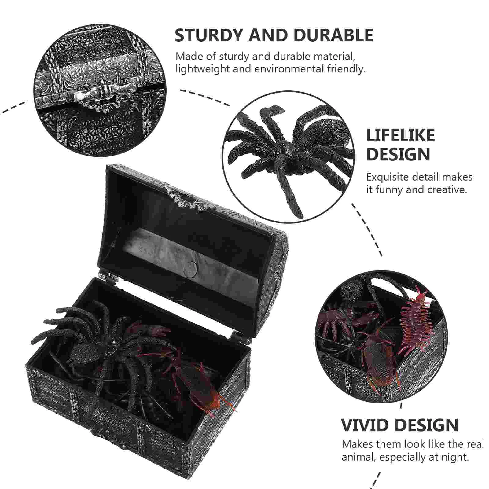 Хэллоуин сундук с сокровищами страшные игрушки-скорпионы реалистичные животные вечерние розыгрыши имитация реалистичных фигурок пауков забавные крысы дети